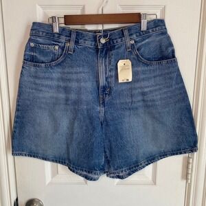 Levi's Premium High Rise Baggy Denim Shorts Women's 31 Blue NWT